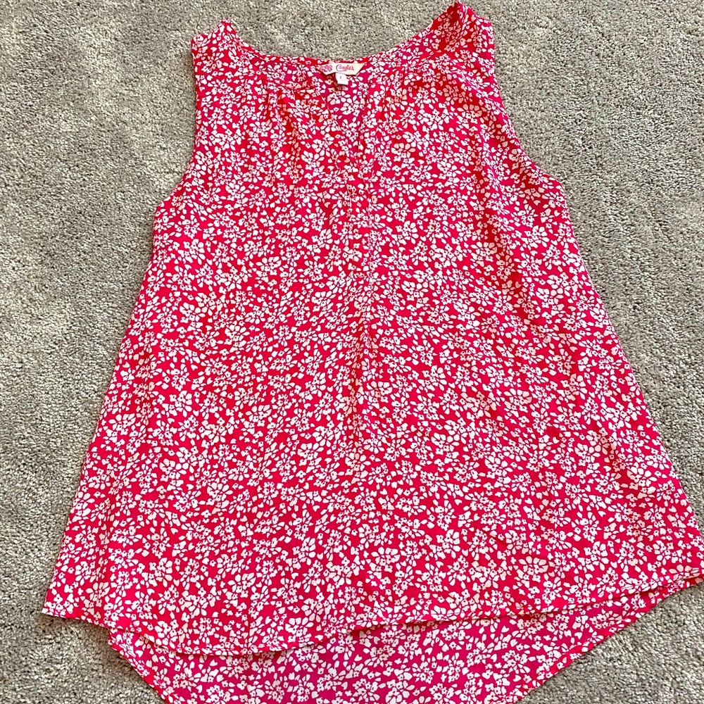 Candie’s Pink/White Floral Tank Top, Dressy